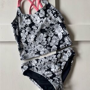 GAP Black and White Bikinis with Floral Design